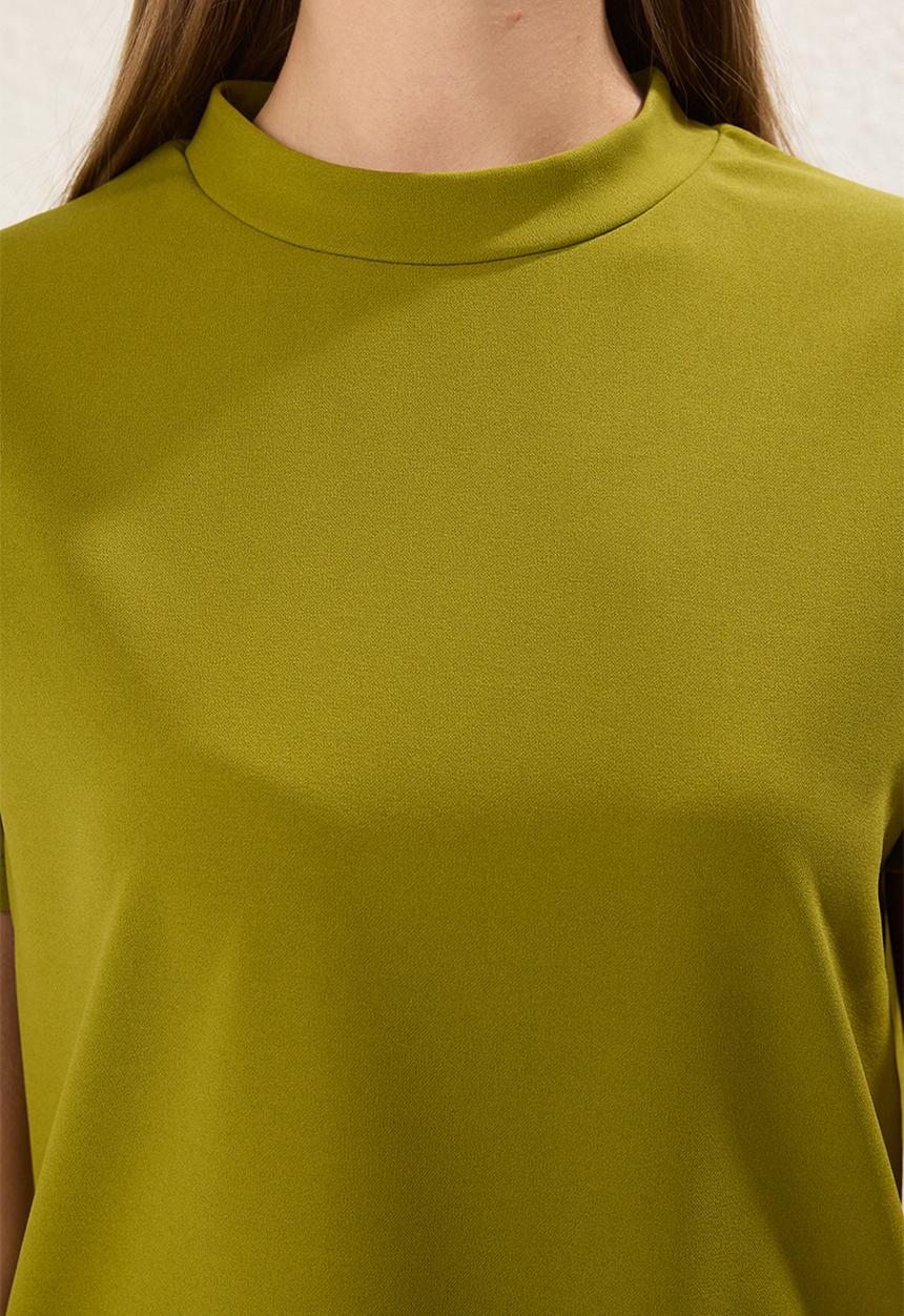 Trendyol - Pocket look skater/waist open mini crepe dress  - green