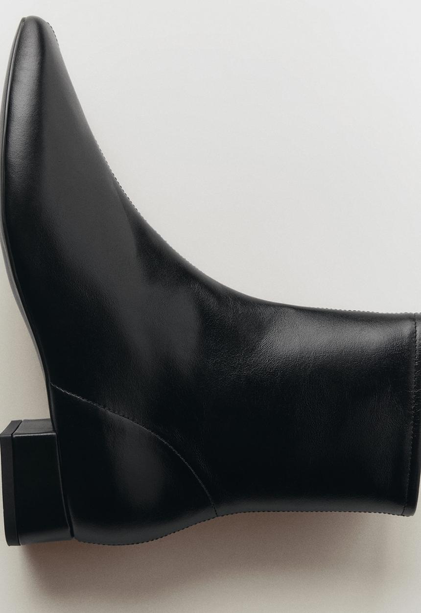 MANGO - Rafy leather ankle boot - black