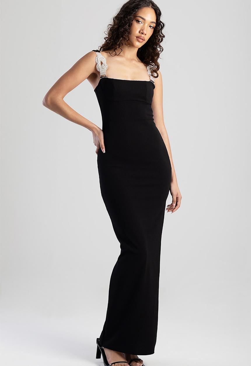 SISSY BOY - Maxi Dress With Bling Trim Straps - Black