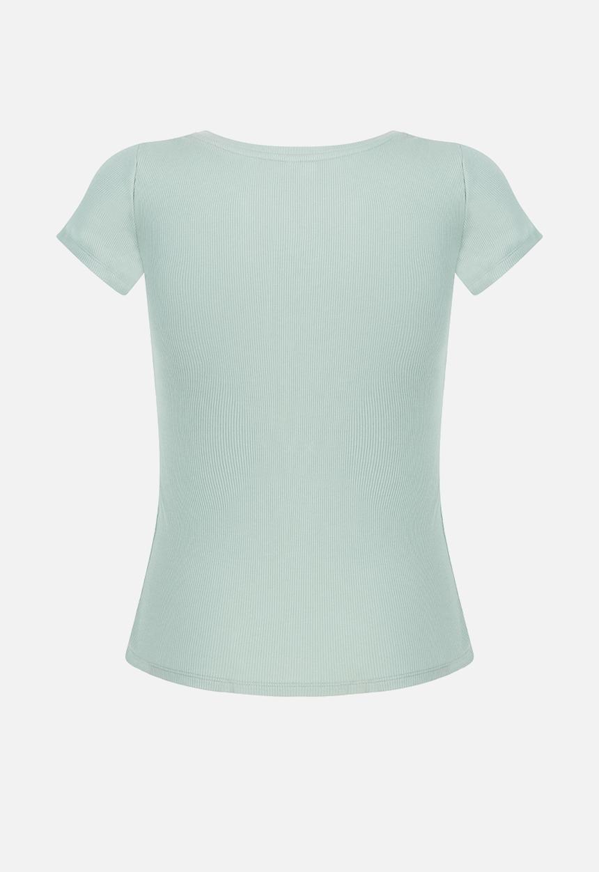 Hunkemoller - Top Ss Rib Jersey V-Neck - green