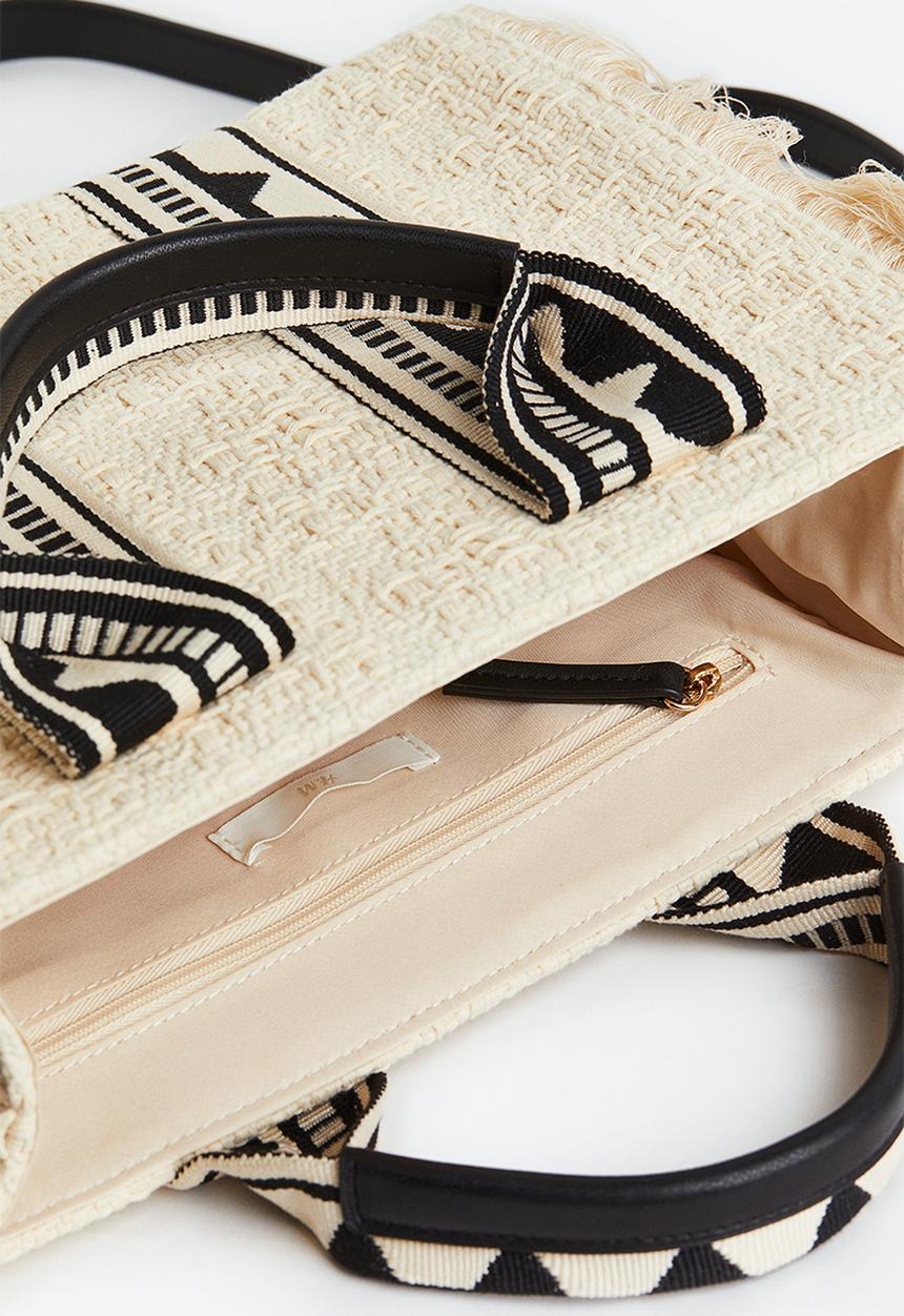 H&M - Jacquard-weave shopper - light beige