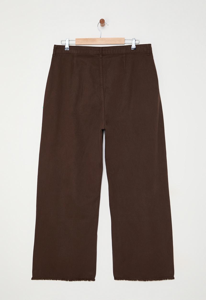 Trendyol - Plus size high waist wide leg plus size wide leg jeans - brown