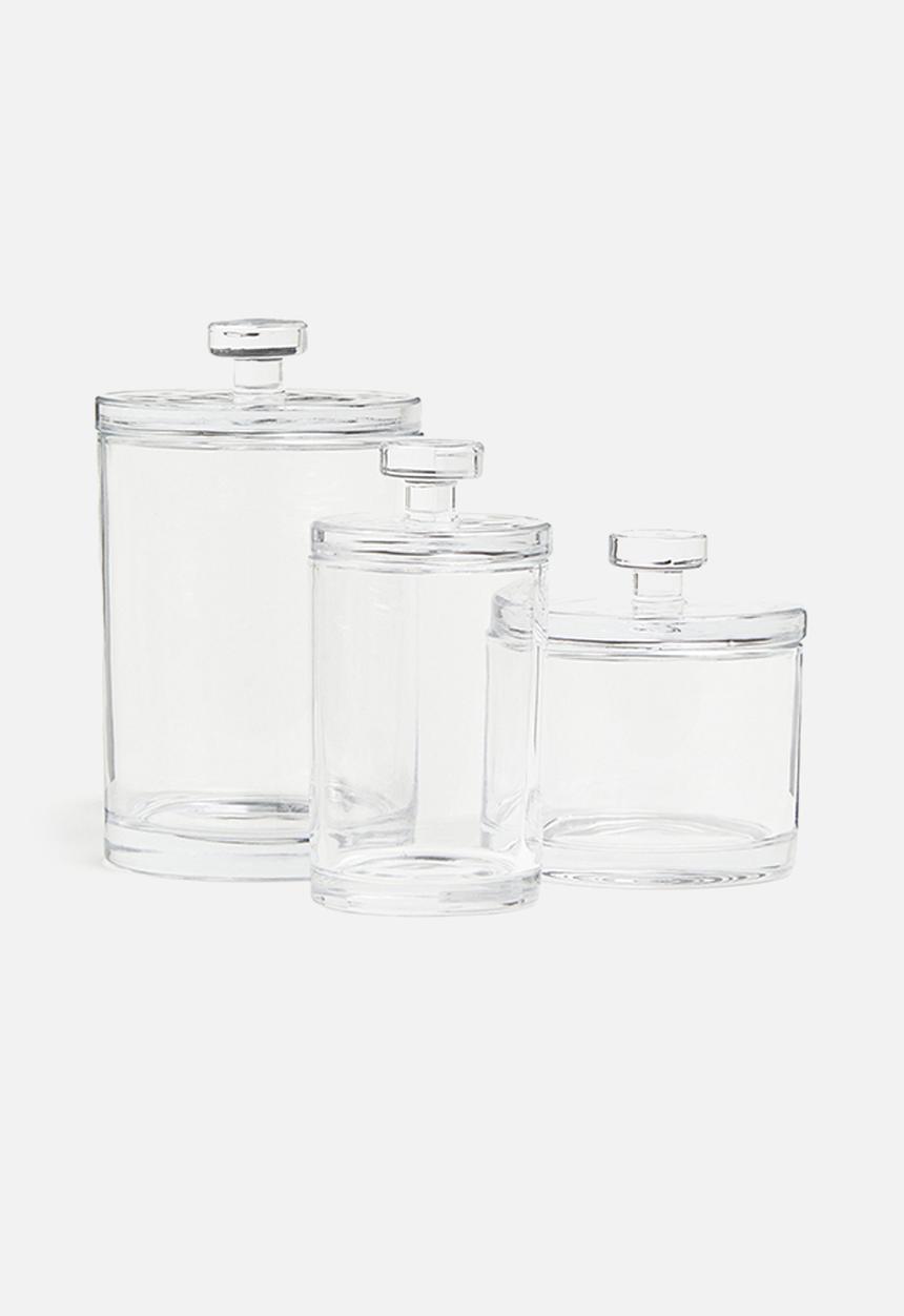 H&M - Slim glass jar with a lid - transparent