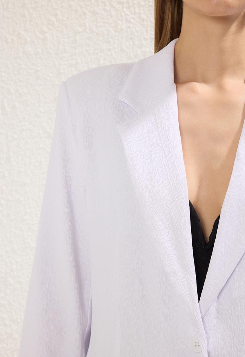Trendyol - Padded oversize blazer jacket  - white