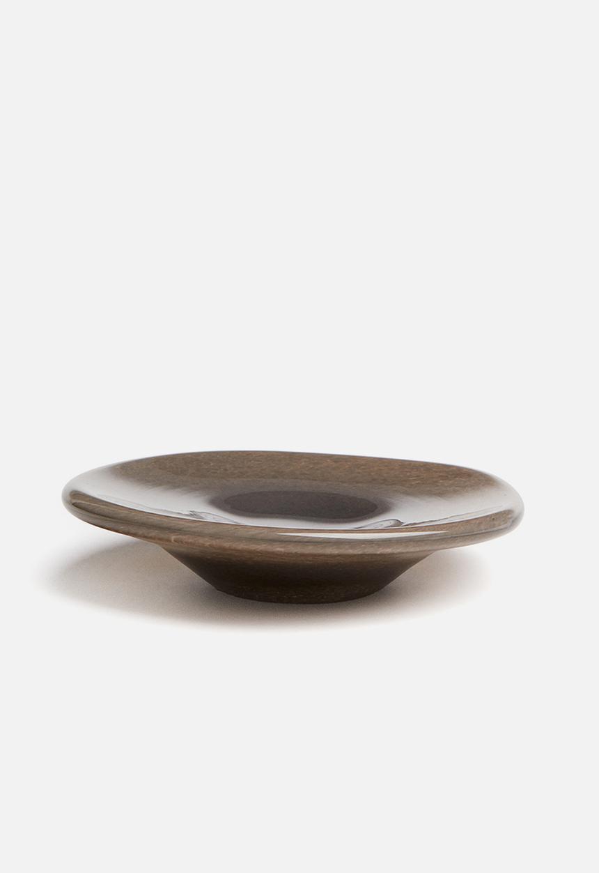 H&M - Small glass tray - dark dusty brown
