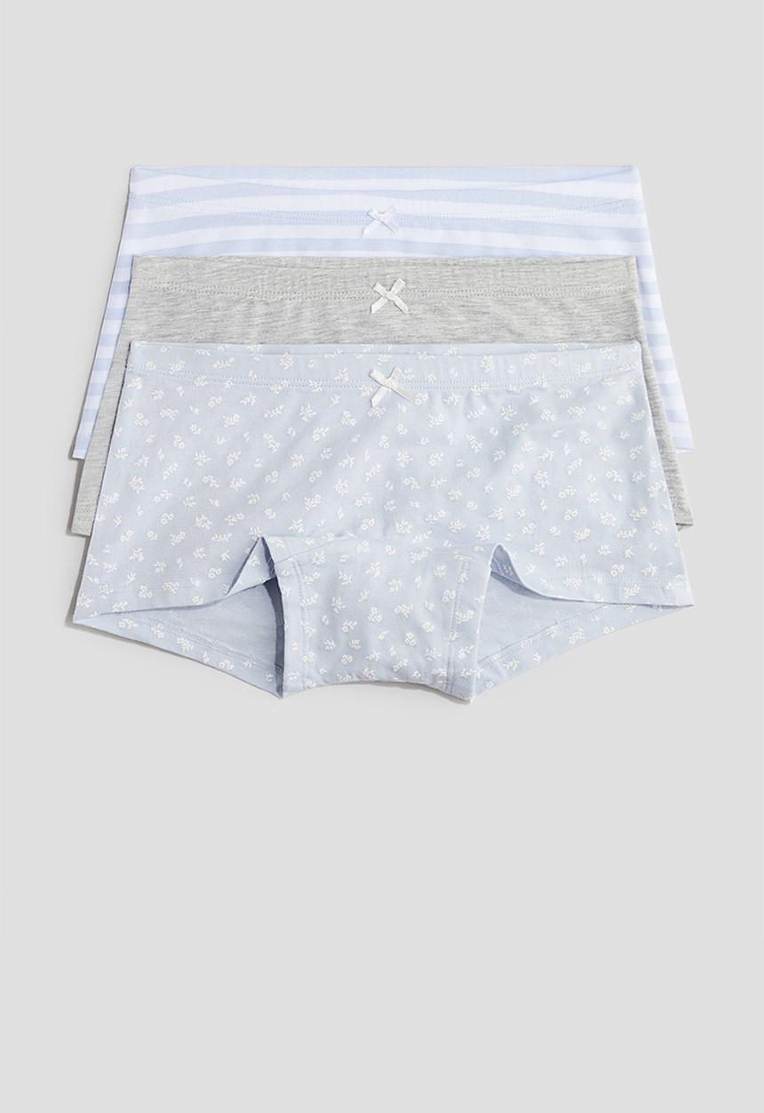 H&M - 3 pack boxer briefs - light blue & light grey 