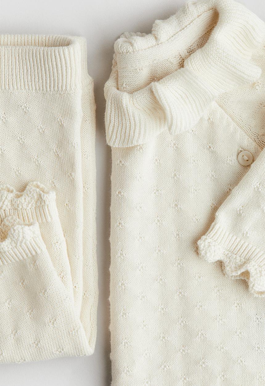 H&M - 2 piece cotton set - cream