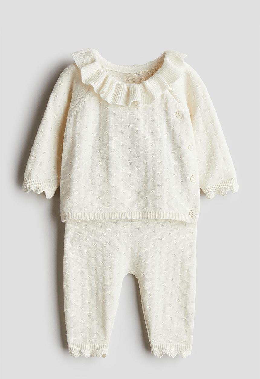 H&M - 2 piece cotton set - cream