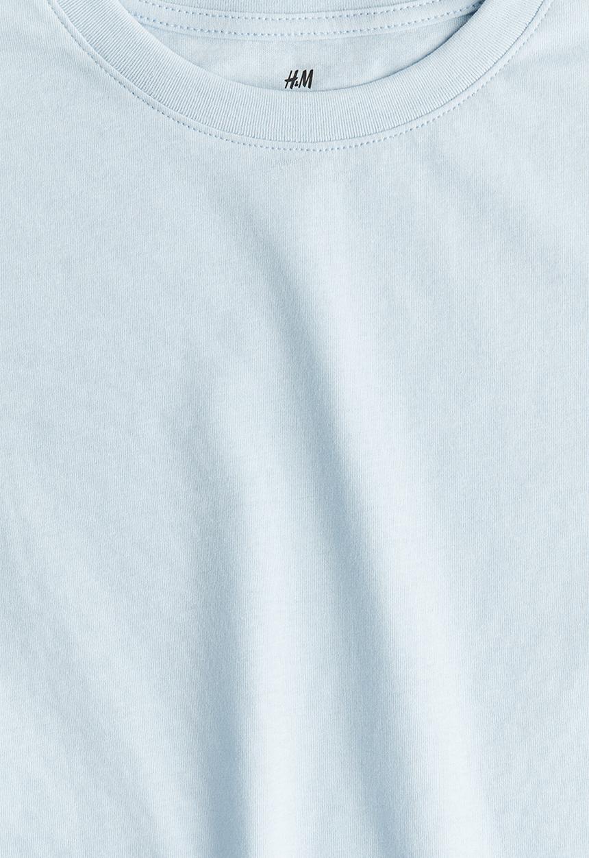H&M - Cotton jersey t-shirt - light blue