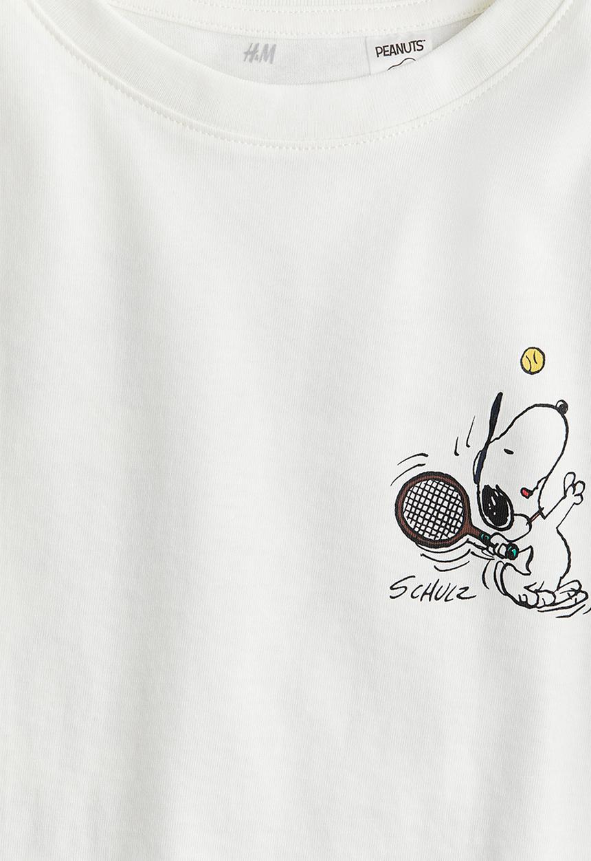 H&M - Printed t-shirt - white snoopy