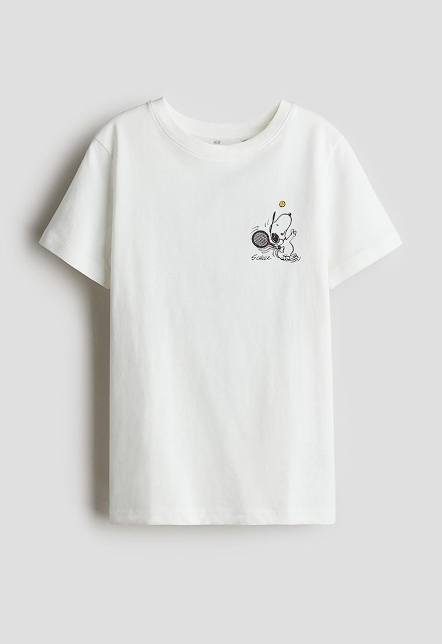 H&M - Printed t-shirt - white snoopy