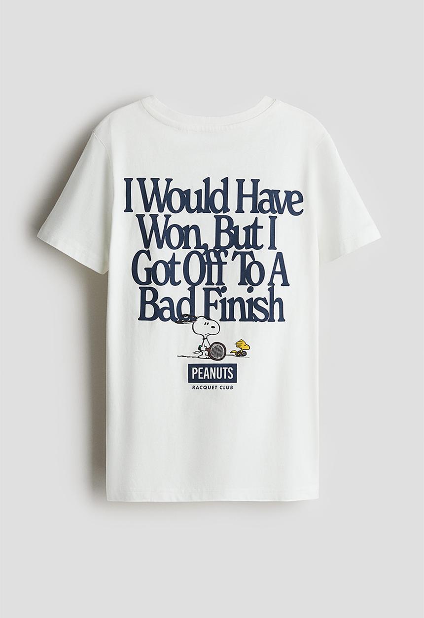 H&M - Printed t-shirt - white snoopy