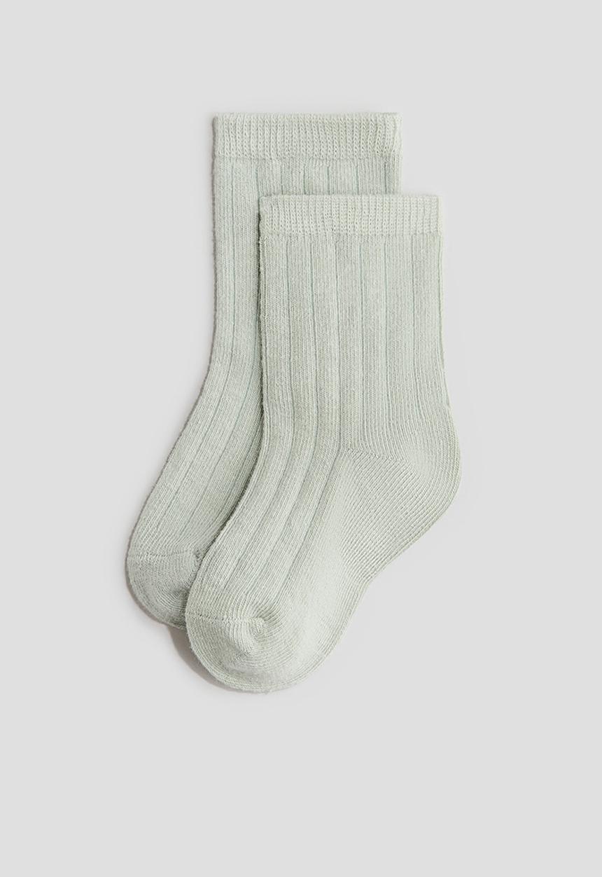 H&M - 4-pack socks - green,white,blue,multi