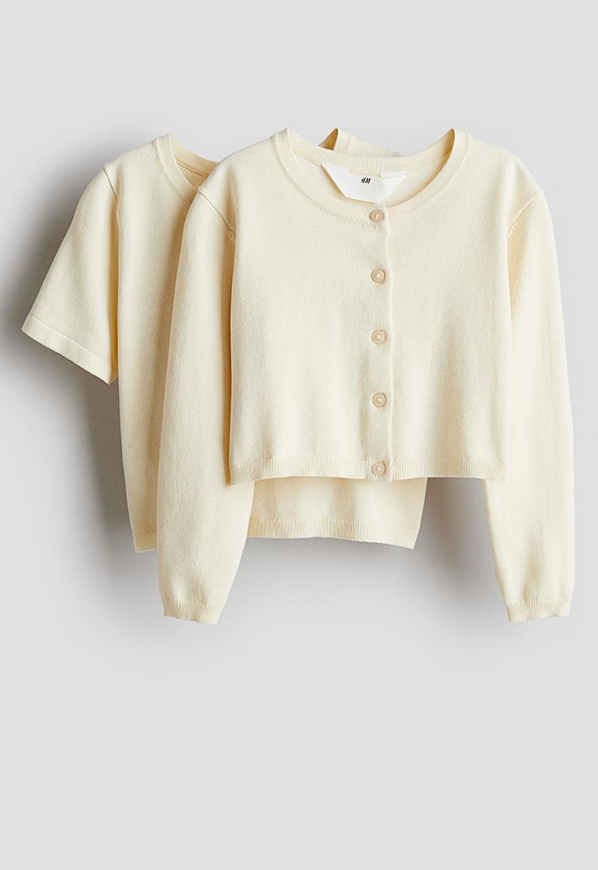 H&M - 2-Piece top and cardigan set - light yellow