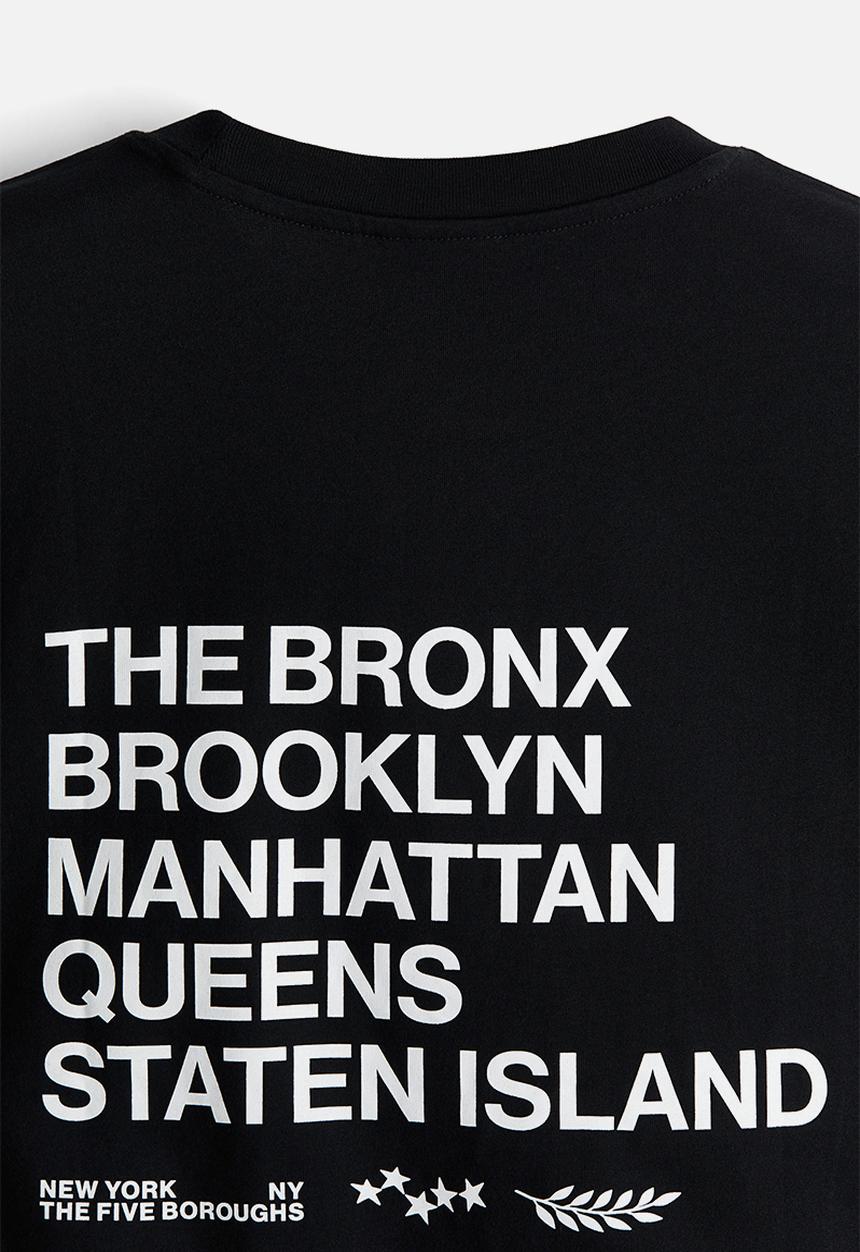 H&M - Loose fit printed t-shirt - black new yorki