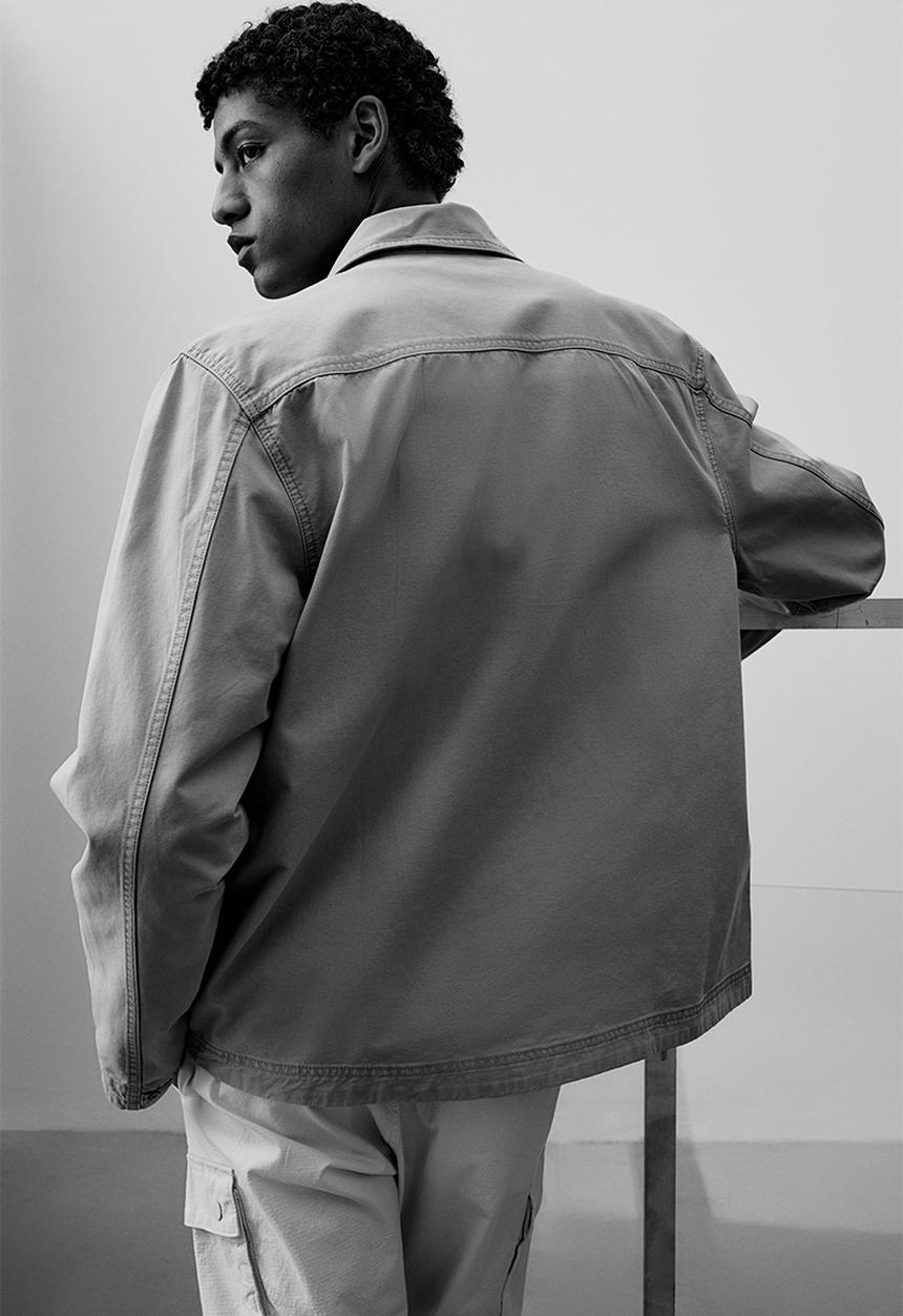 H&M - Regular fit canvas overshirt - pistachio green 