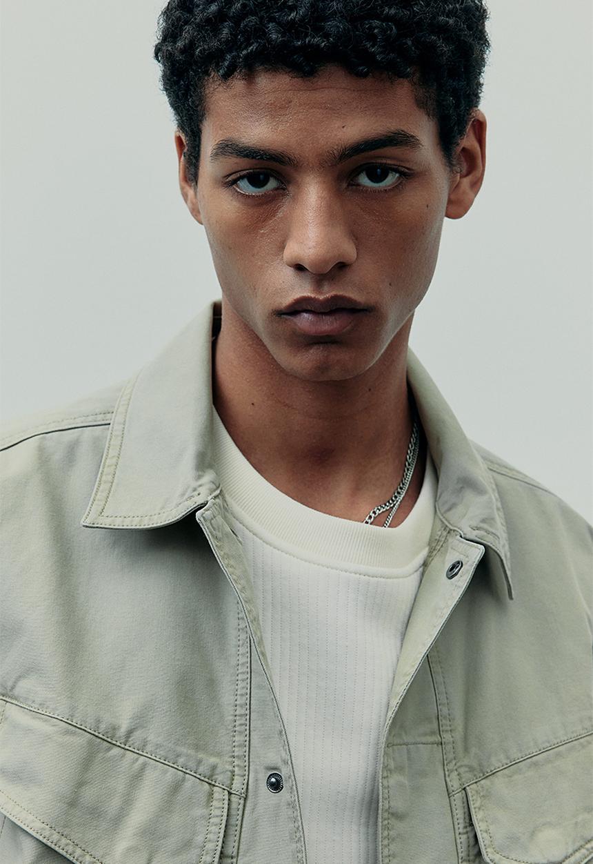 H&M - Regular fit canvas overshirt - pistachio green 
