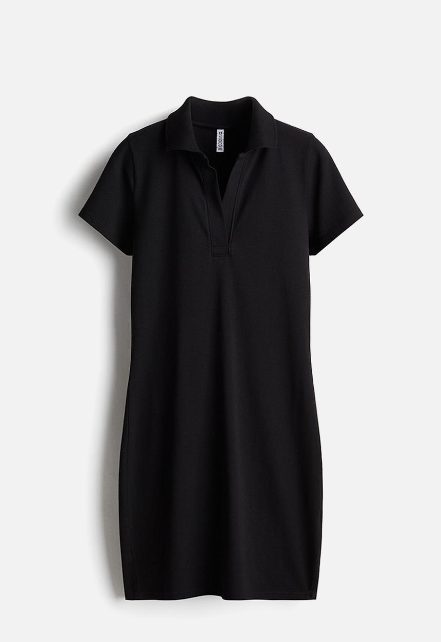 H&M - Bodycon polo dress - black