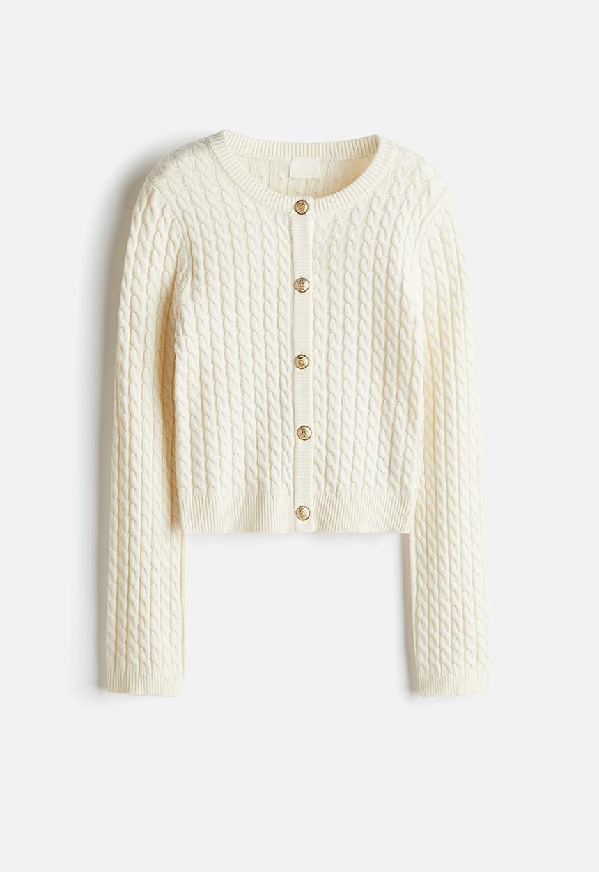 H&M - Cable-knit cardigan - cream