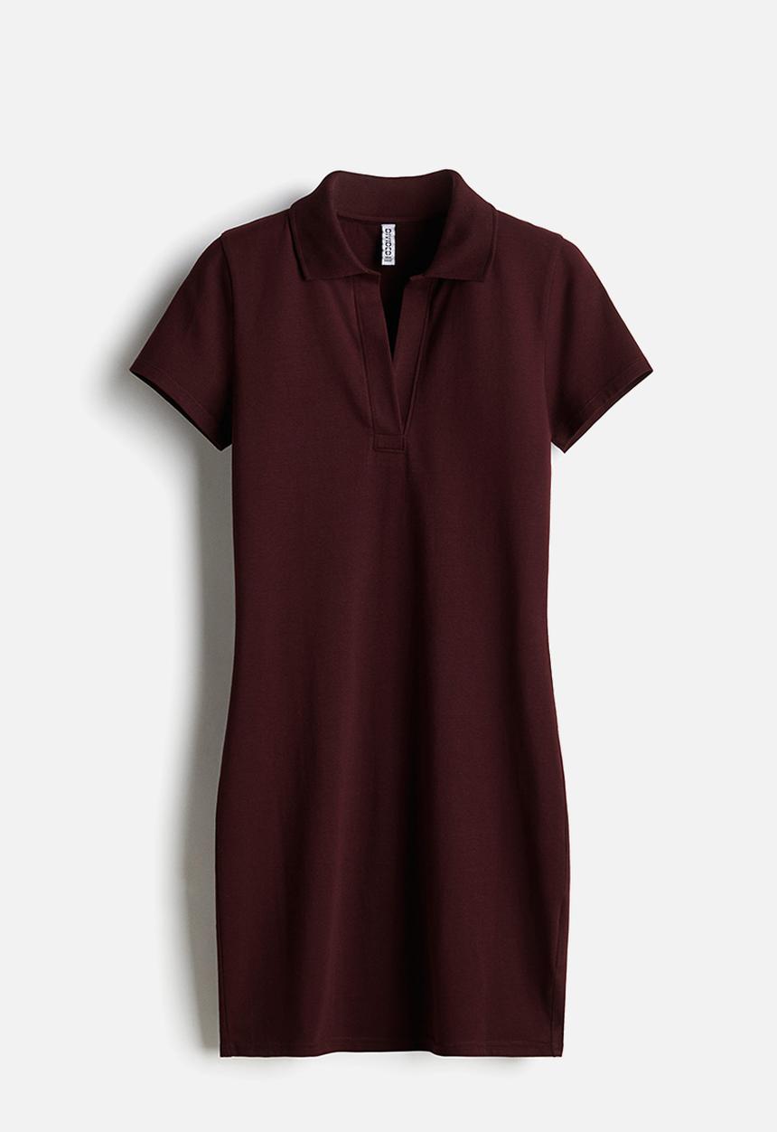 H&M - Bodycon polo dress - burgundy