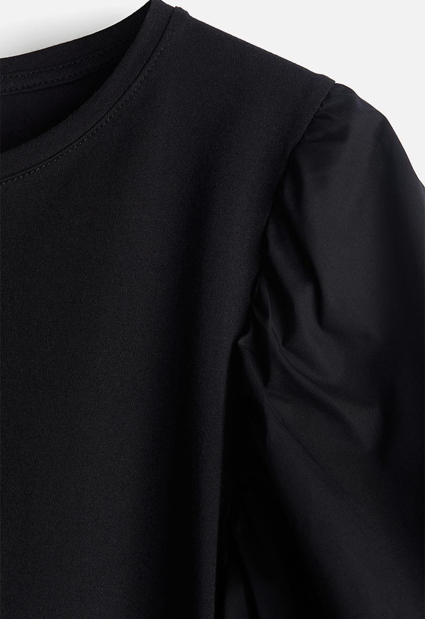 H&M - Balloon-sleeved top - black