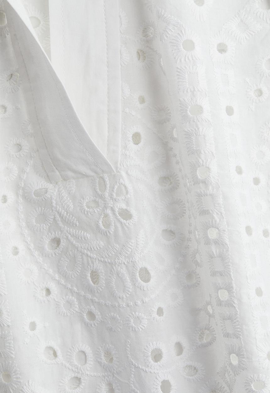 H&M - Broderie anglaise cotton shirt - white