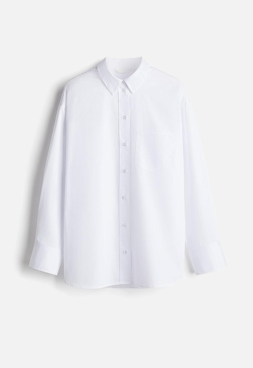 H&M - Loose-fit cotton shirt - white