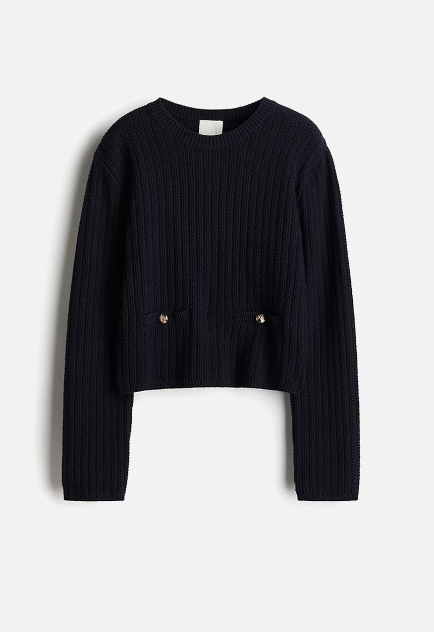 H&M - Moss-knit jumper - navy blue