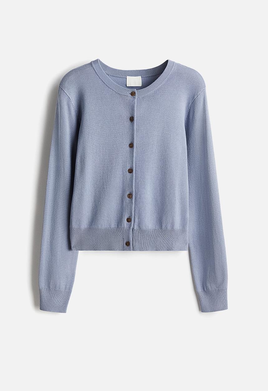 H&M - Fine-knit cardigan - light dusty blue