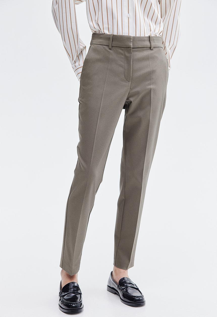H&M - Cigarette trousers - dark khaki green