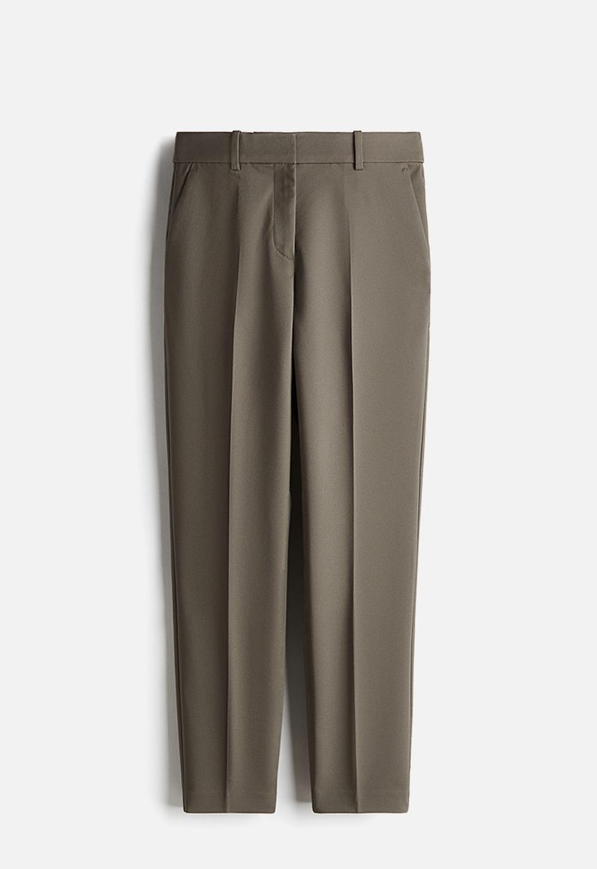 H&M - Cigarette trousers - dark khaki green