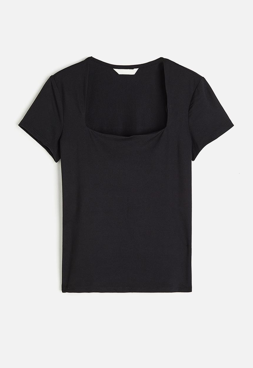 H&M - Square-neck top - black
