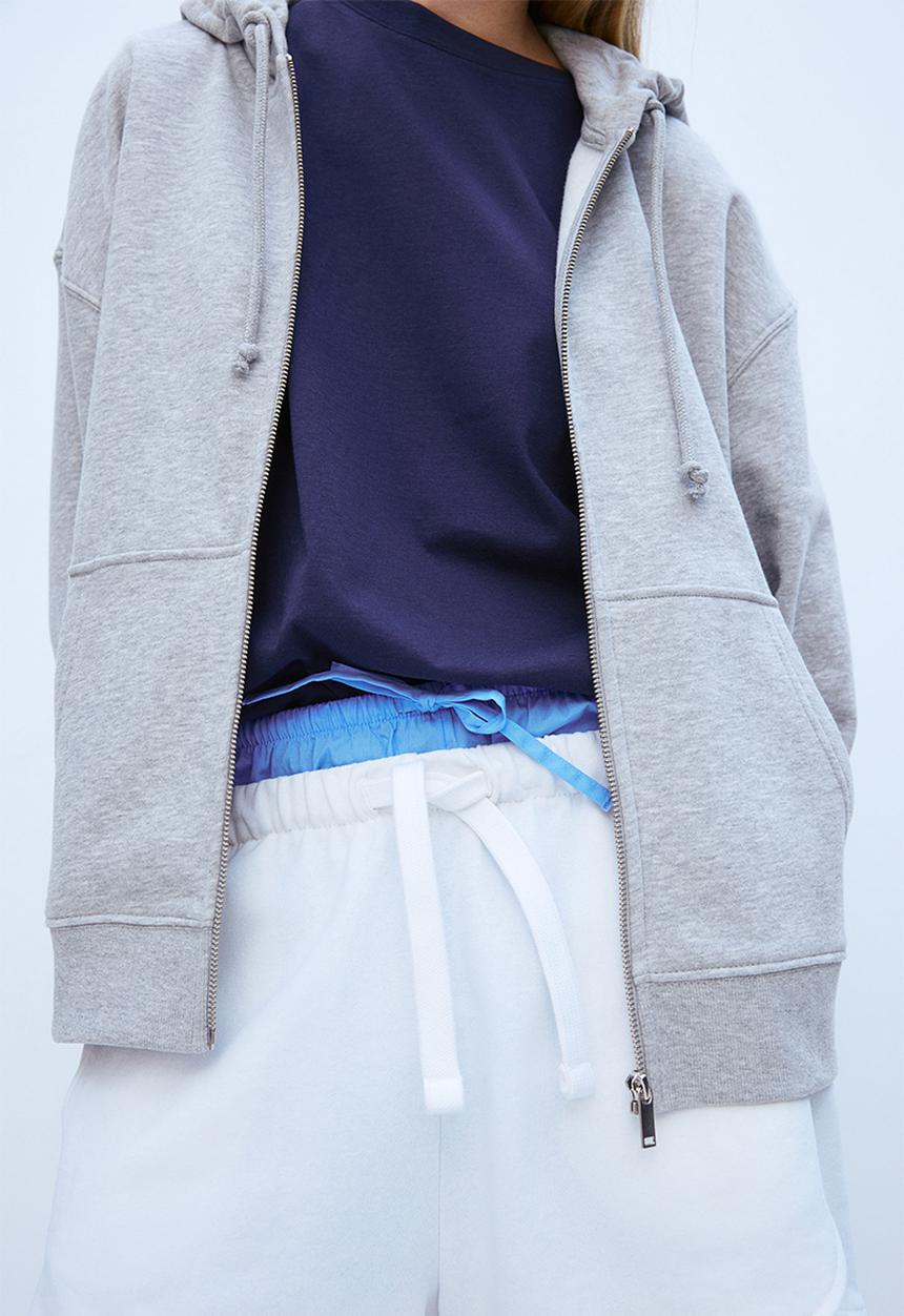 H&M - Zip-through hoodie - light grey marl