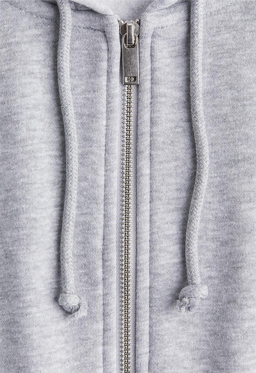 H&M - Zip-through hoodie - light grey marl