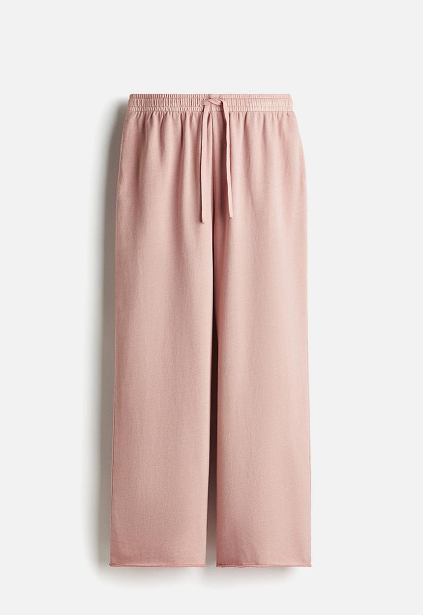 H&M - Washed cotton sweatpants - dusty pink 