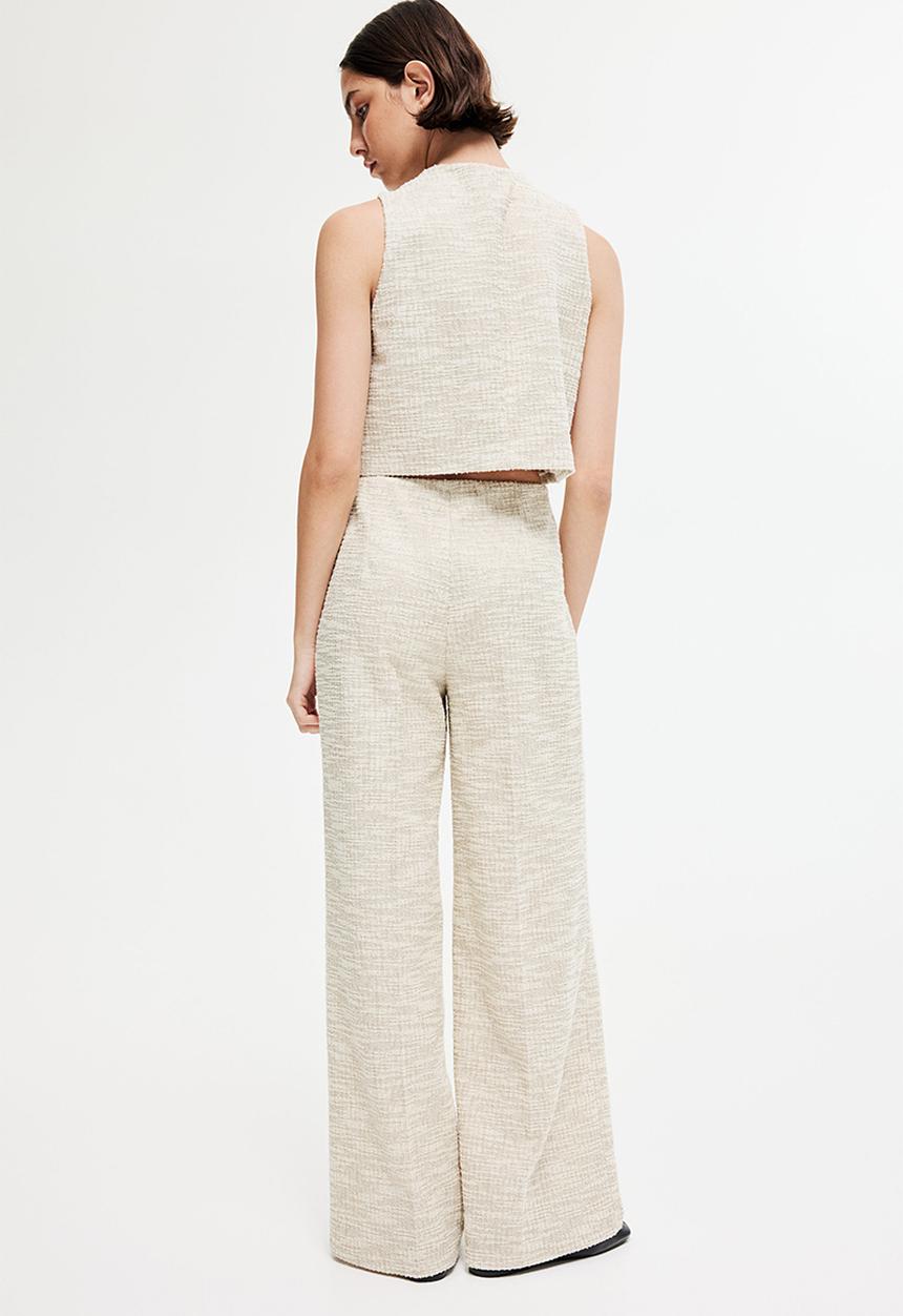 H&M - Wide trousers - light beige 