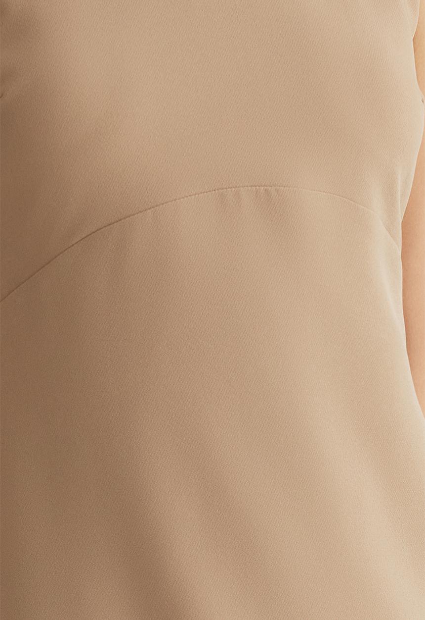 Trendyol - A-Line Mini Woven Dress - Beige