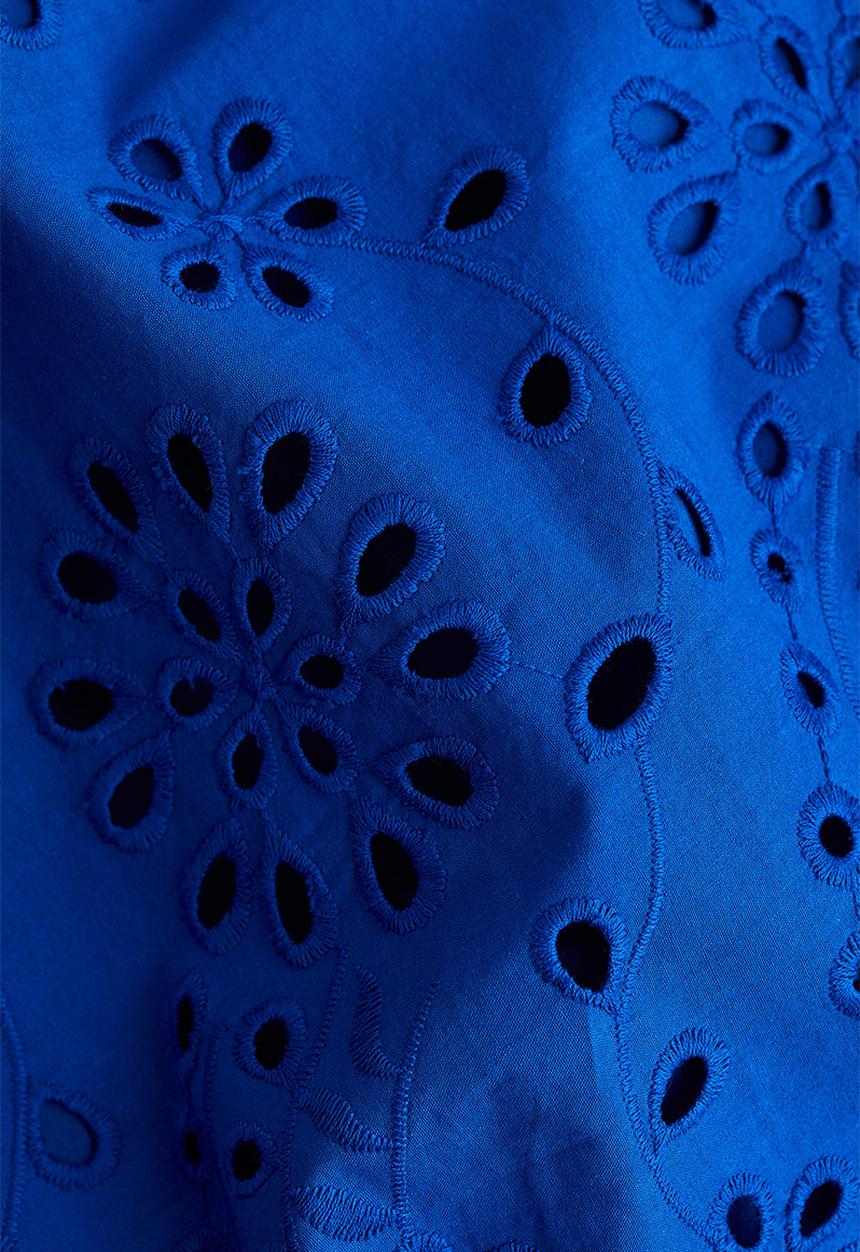H&M - Tie-strap broderie anglaise dress - bright blue