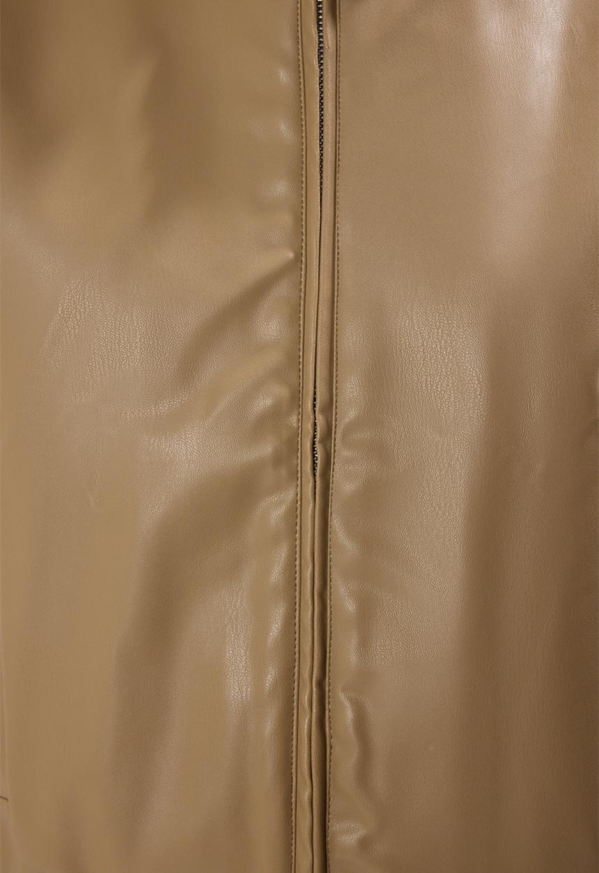 Trendyol - Regular faux leather vest  - mink