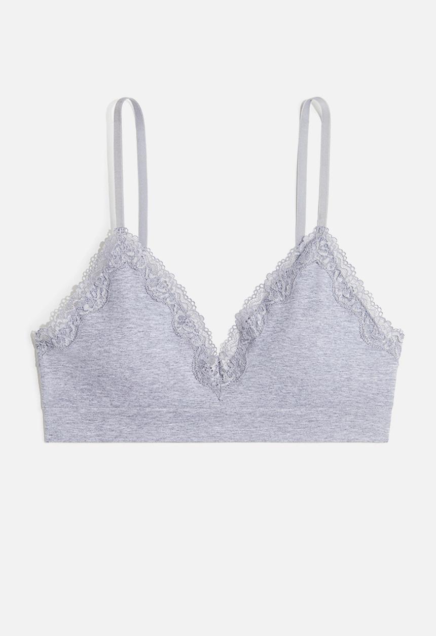 H&M - Seamless padded soft bra - grey marl