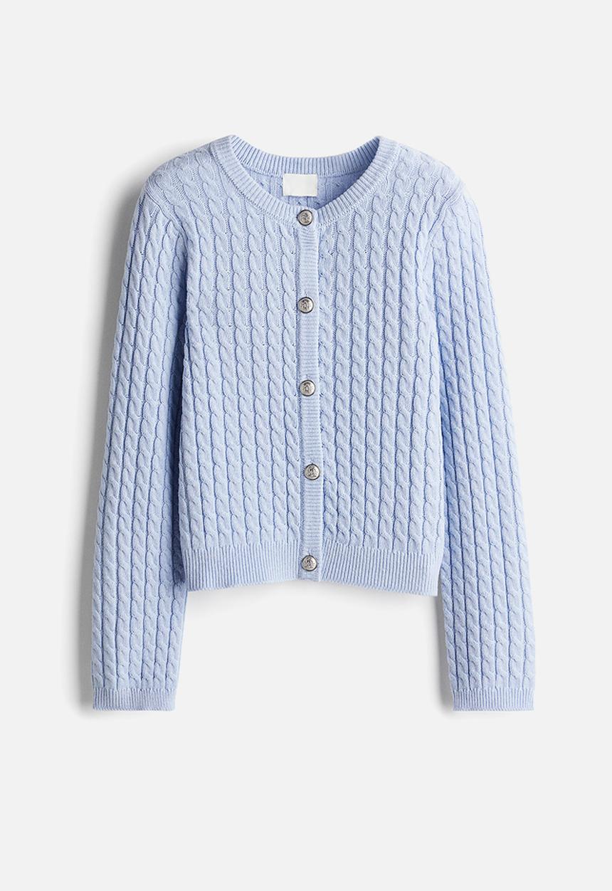 H&M - Cable-knit cardigan -  light blue