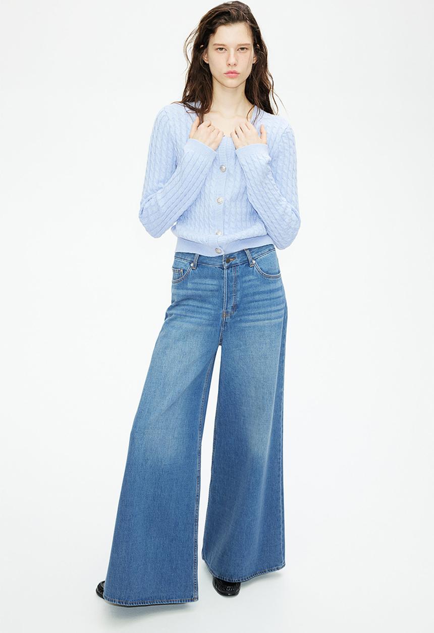 H&M - Cable-knit cardigan -  light blue