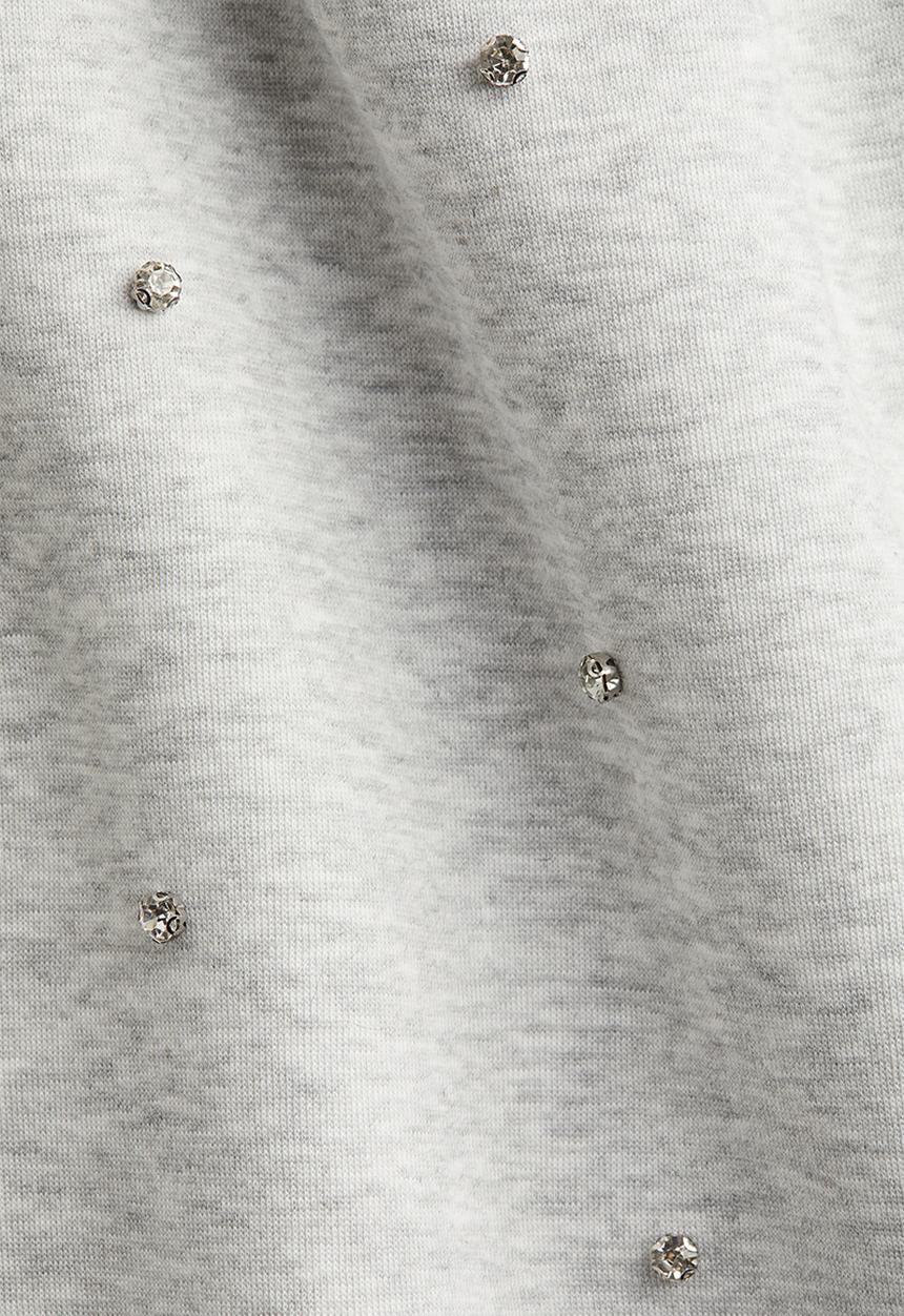 H&M - Embellished scuba skirt - light grey marl