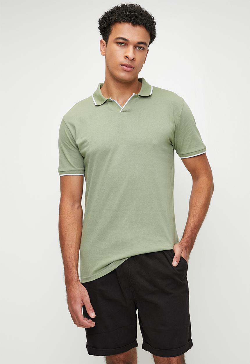 Brave Soul - Polo T-Shirts - Washed Sage