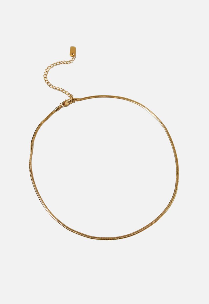 Rubi - Waterproof fine chain necklace- gold plated snake chain