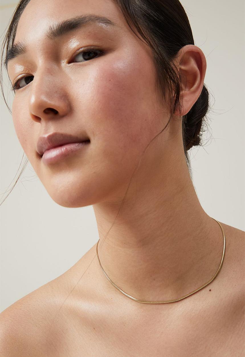 Rubi - Waterproof fine chain necklace- gold plated snake chain