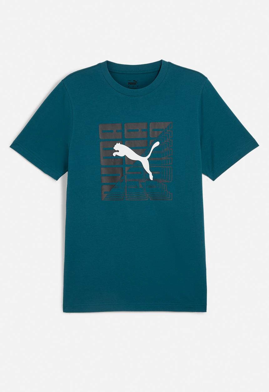 PUMA - Graphics puma wording tee - cold green