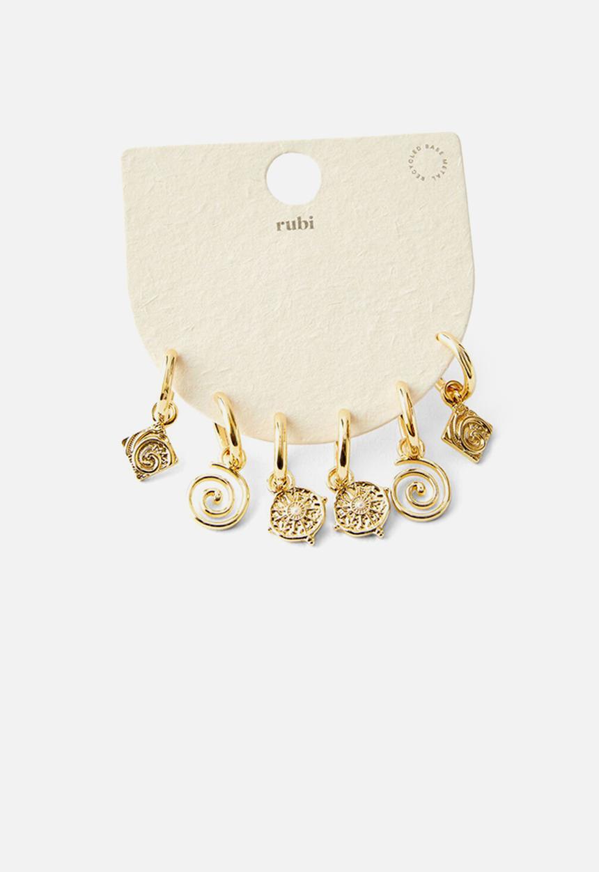 Rubi - 3pk small earring- up boho swirl
