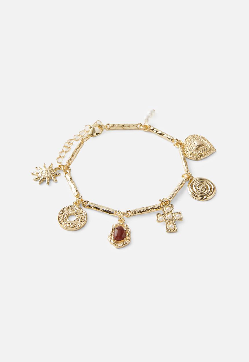 Rubi - Single bracelet- up boho sun multi charm gold