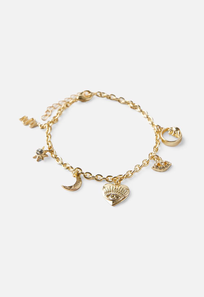 Rubi - Single bracelet- up celestial multi charm gold